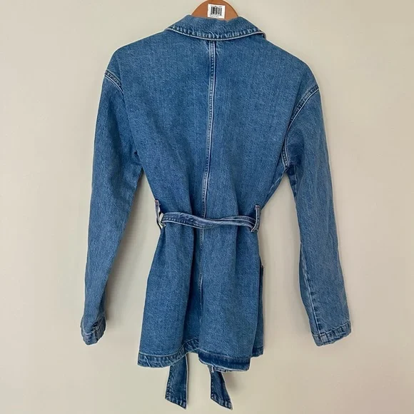TOPSHOP Blue Denim Belted Jacket - Picture 6 of 7